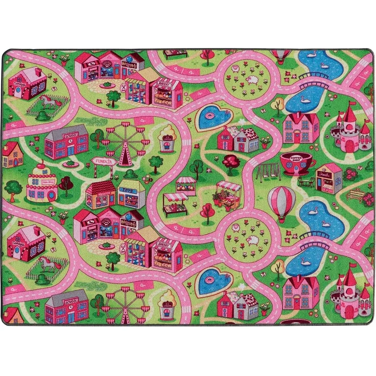 Primaflor-Ideen in Textil Kinderteppich SWEET CITY, Made in Belgium, rechteckig, Höhe: 5 mm, Straßen-Spiel-Teppich, Straßenbreite ca. 9 cm, Kinderzimmer – Bild 1