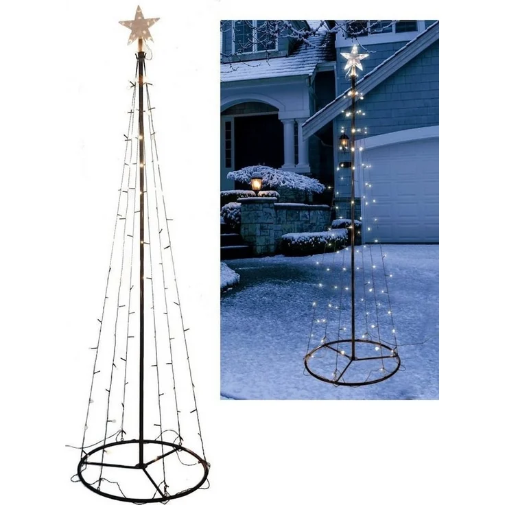 Spetebo LED Baum LED Weihnachtsbaum - 180 cm - Deko Leuchte, An / Aus, LED fest integriert, warmweiß, Lichterbaum ca. 180 cm in Kegelform mit 90 LED Indoor / Outdoor – Bild 3