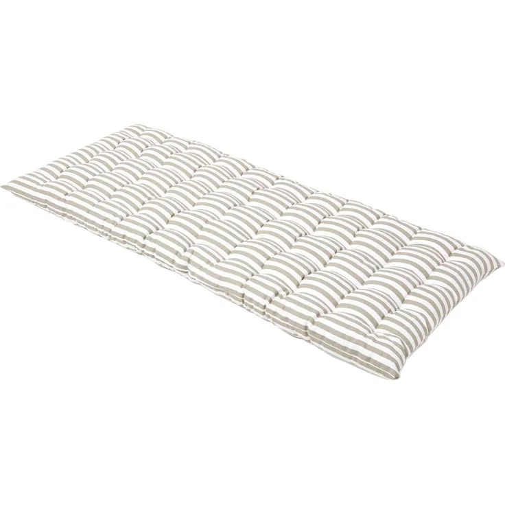 Homescapes Stuhlkissen 2-Sitzer Bankauflage mit Streifen, 100% Baumwolle, grau