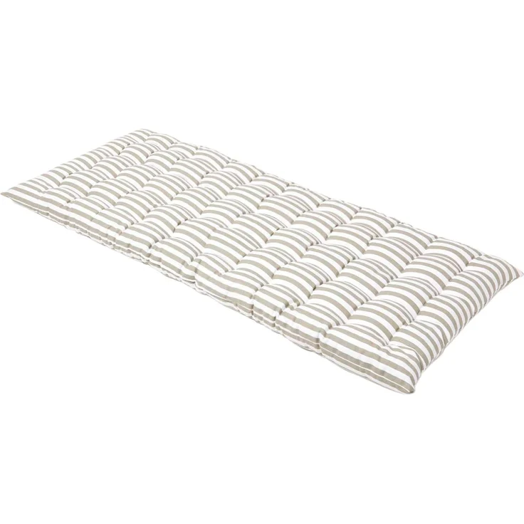 Homescapes Stuhlkissen 2-Sitzer Bankauflage mit Streifen, 100% Baumwolle, grau
