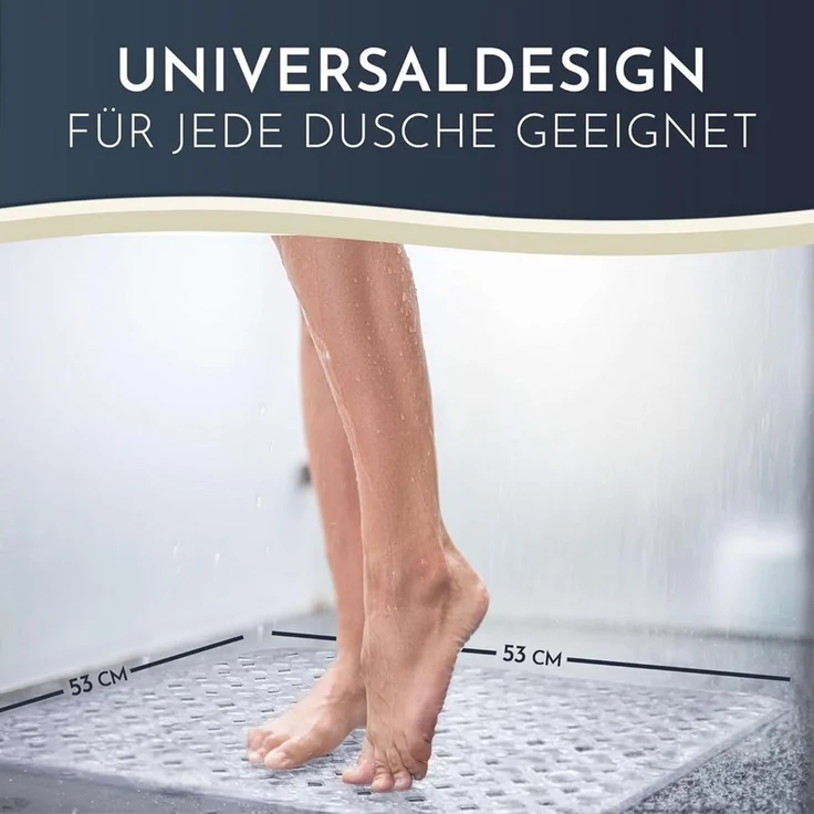 Homerella Duschmatte rutschfest Kinder - 100% BPA frei Inkl. 2 Haken zum Aufhängen 53x53cm, Antirutschmatte Dusche Baby hautintensiv & schimmelresistent, - Duscheinlage maschinenwaschbar