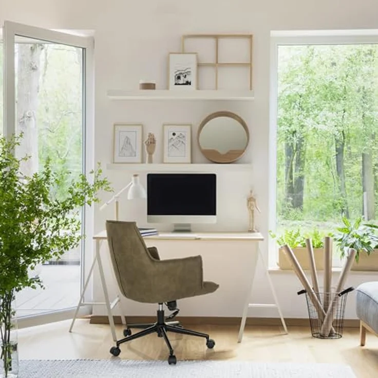hjh LIVING Homeoffice Stuhl gepolstert SOLAO Life Schreibtischstuhl höhenverstellbar, Stoffbezug Grün – Bild 8