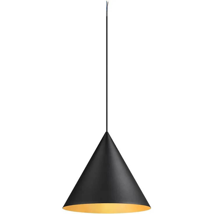 SLV MAGICO 38, Pendelleuchte, E27, Pendellänge 180cm, 1x max. 10W, matt schwarz / gold - Pendelleuchten