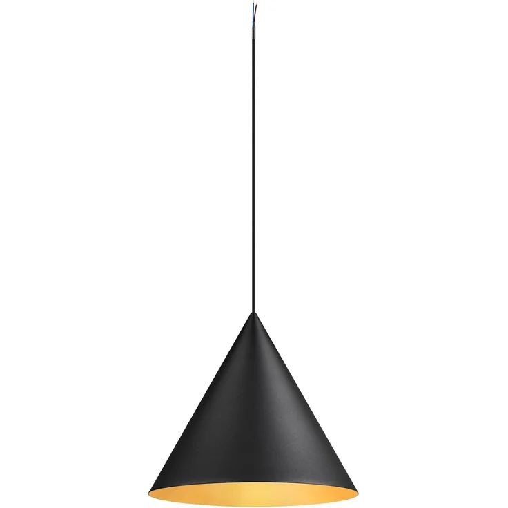 SLV MAGICO 38, Pendelleuchte, E27, Pendellänge 180cm, 1x max. 10W, matt schwarz / gold - Pendelleuchten – Bild 1