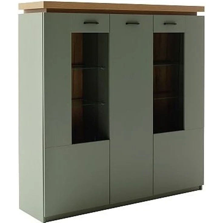 Highboard Marlena / Moniz, Holzwerkstoff, Grün, Holzfarben, 138 x 144 x 38 cm – Bild 8