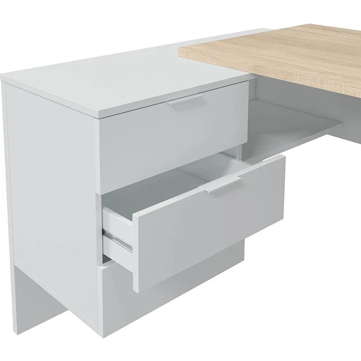 Büromöbel-Set >OFFICE< (Büromöbel-Set) in Canadian Eiche/Artik Weiß – Bild 5