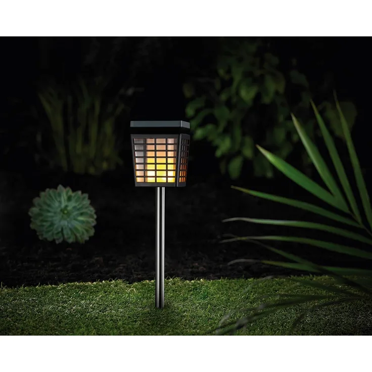 MeLiTec Solar Gartenleuchte SO46 flackernder Laterneneffekt