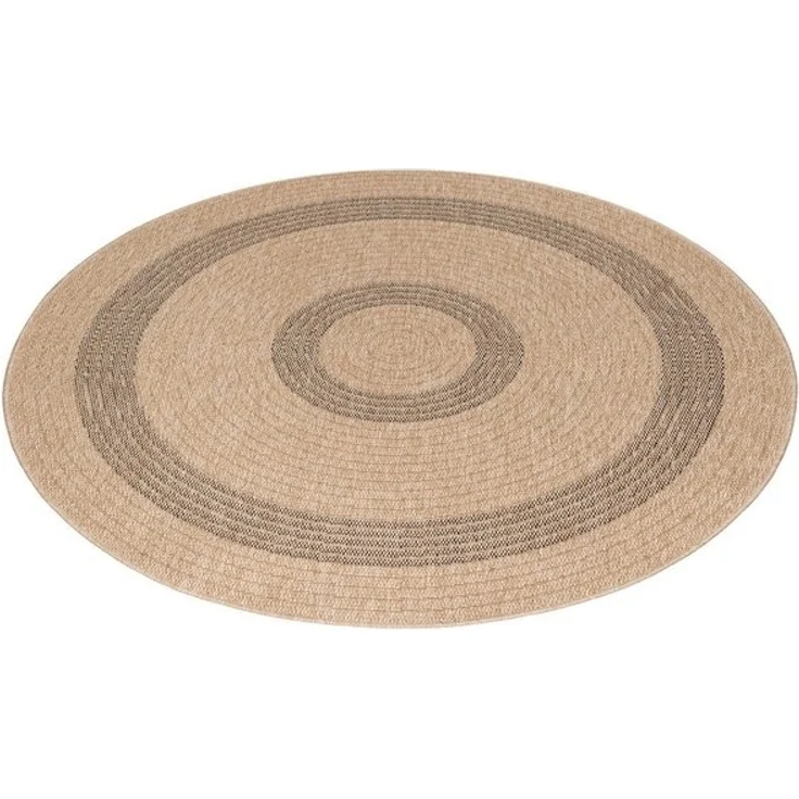 Carpettex Outdoorteppich Vintage Design, Rund, Höhe: 5 mm, Runder Teppich Vintage Design Naturfarben für Terrassen Küchen Balkon – Bild 4