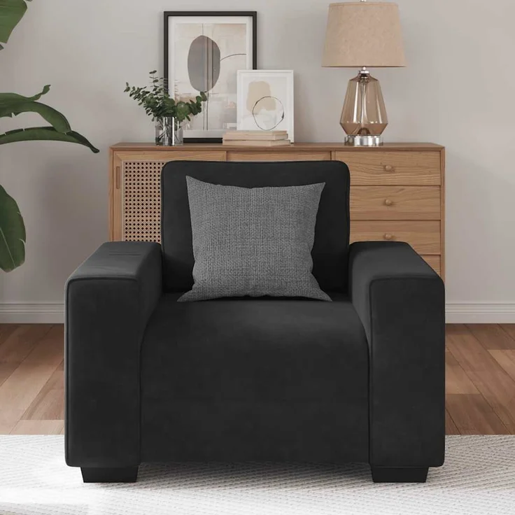vidaXL Sessel Schwarz 100x77x82 cm Samt 4105252 – Bild 3