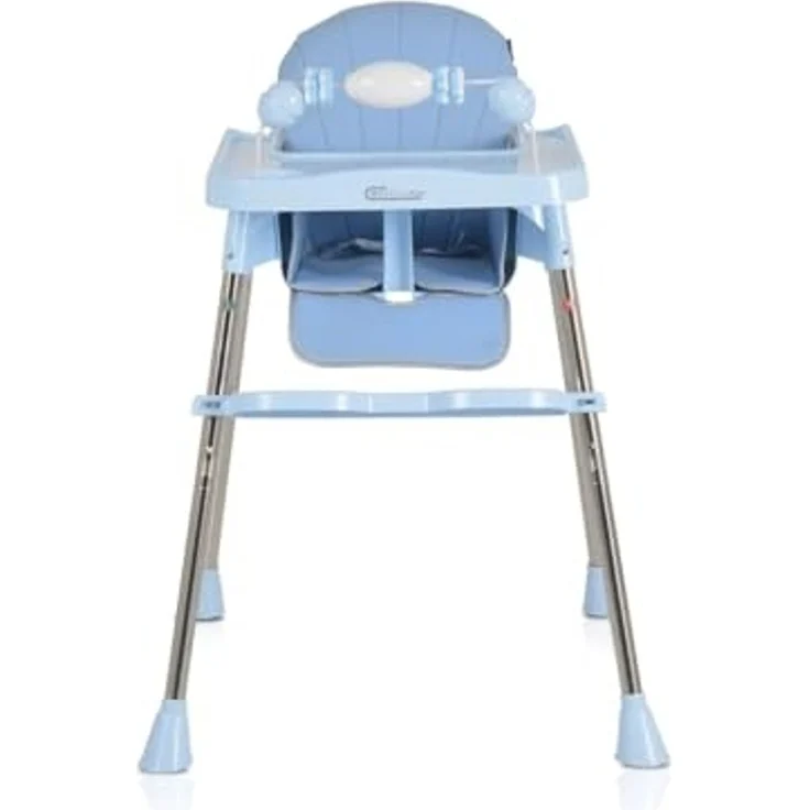 Moni Kinderhochstuhl Century, Spielzeug, Tablett verstellbar, Gurt, Fußstütze blau – Bild 3