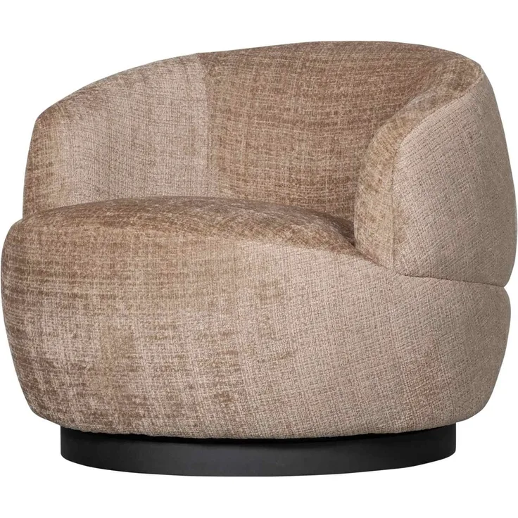 BePureHome Drehsessel Woolly aus Chenille-Stoff, Sand, 84 x 88 x 71 cm