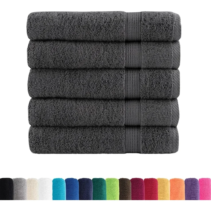 vidaXL Premium Duschtücher SOLUND 25 Stk. Anthrazit 70x140 cm 600 g/m² 137163 – Bild 2