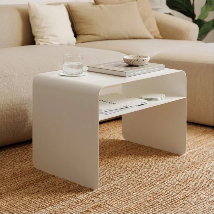 Metallbude Beistelltisch COSMO, 2in1 - Design Couchtisch ohne Montage, rutschfest – Bild 3