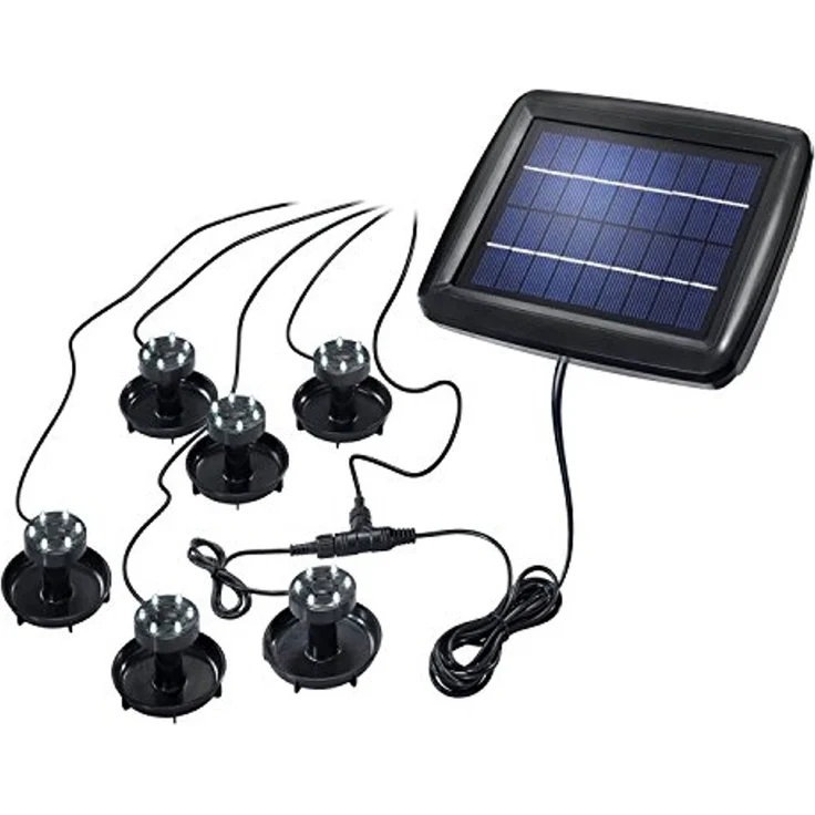Solar Unterwasserstrahler Super Splash, 6er Set, Akku, LED Spot, Bodenleuchte, Teichbeleuchtung, Erdspieß, IP68, wasserdicht, wetterfest, außen, 102150 – Bild 1