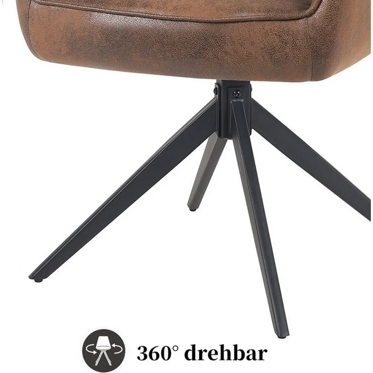 DUBI Möbel Polsterstuhl Mika-Kian (1 St), Federkern, pulverbeschichtet, 360° drehbar im 1er-Set – Bild 4