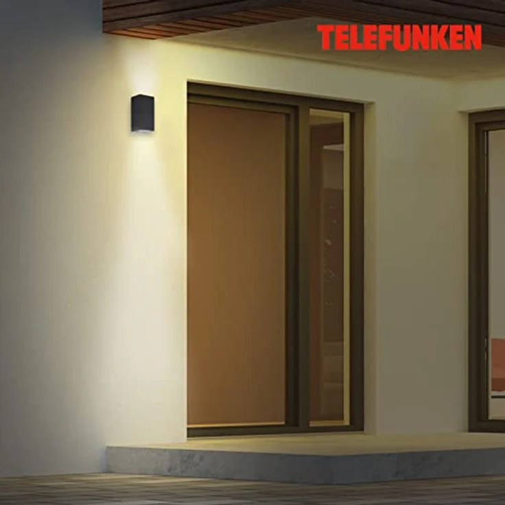 TELEFUNKEN LED Außenlampe IP44, Wandleuchte mit 2x GU10, 4000K Neutralweiß, Anthrazit, 151x67x92 mm – Bild 3
