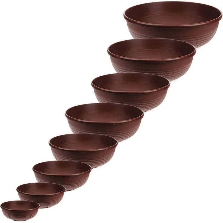 matches21 HOME & HOBBY Blumentopf Grabschale Pflanzschale Blumenschale braun 25 cm (1 St) – Bild 2