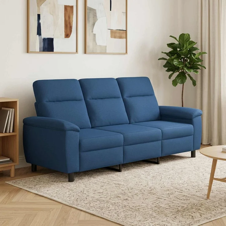 vidaXL Sofa Blau 214 x 90 x 95 cm Stoff 42040972 – Bild 1
