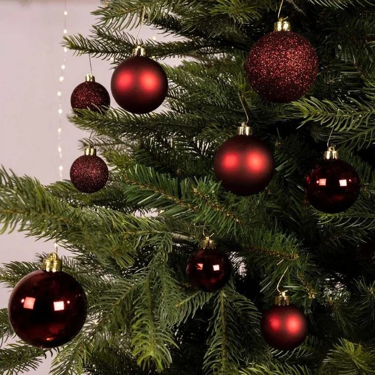 LS-LebenStil Weihnachtsbaumkugel 30 Kunststoff Weihnachtskugeln Rot 4cm-6cm Baumkugel Dekokugel (30 St), Bruchsicher Christbaumschmuck Weihnachtsbaumschmuck Deko Kugeln – Bild 4