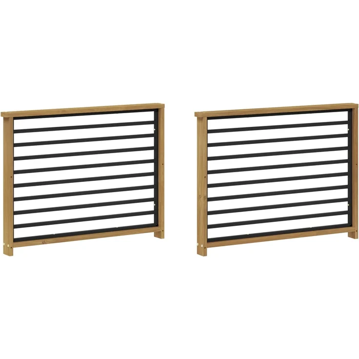 vidaXL Armlehnen Modul 2 pcs Weiß 80 x 6 x 61 cm Massivholz Akazie 901595 – Bild 2