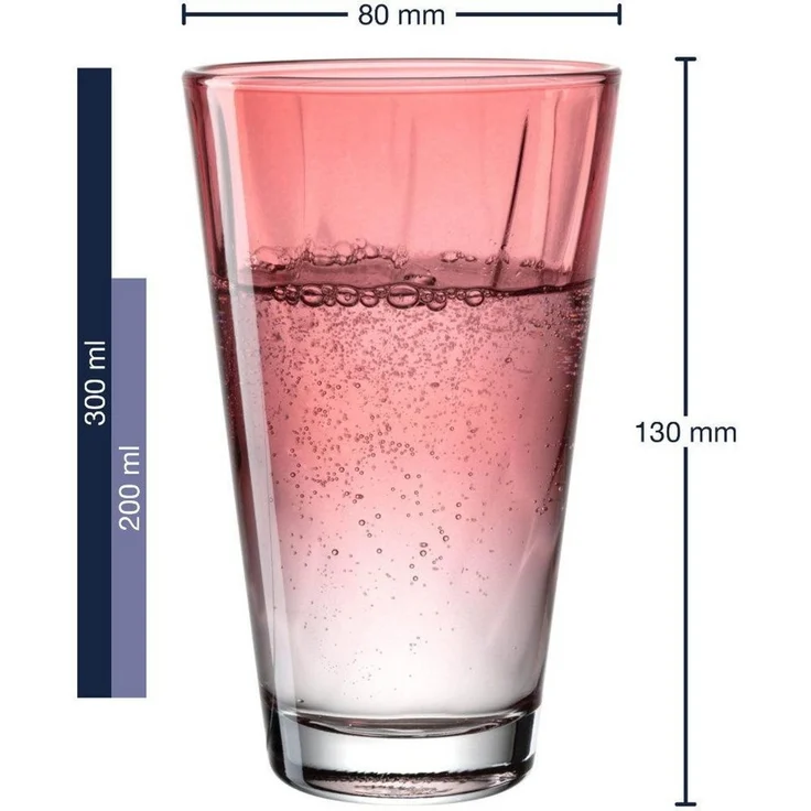 LEONARDO Gläser-Set Trinkglas, TWIST, 300 ml, farbig sortiert, 4er-Set, 4-tlg, Glas, Longdrinkbecher, spülmaschinengeeignet – Bild 1