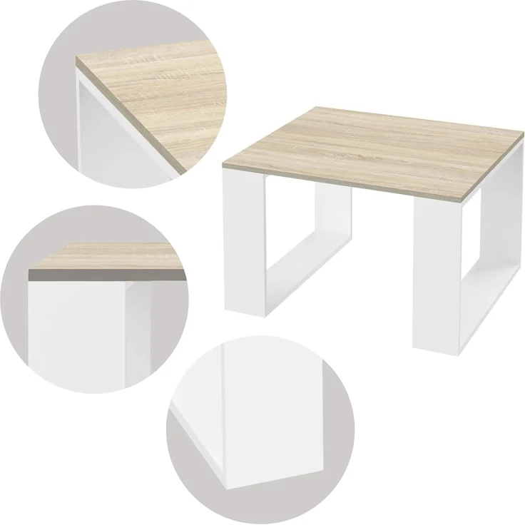 ML-DESIGN Couchtisch Wohnzimmertisch im modernen Stil, Kaffeetisch für Wohnzimmer oder Büro, Quadratischer Beistelltisch Sofatisch Kufenbeine Tisch 65x40cm – Bild 6