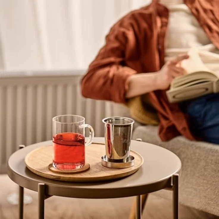 Cosumy Teeglas Teetasse mit Deckel und Sieb - Teeglas mit Sieb & Untersetzer 400ml, 1-tlg, Glas, Zubereiter inkl. Untersetzer - Geschenk Tasse - Feinmaschiger Filter – Bild 6