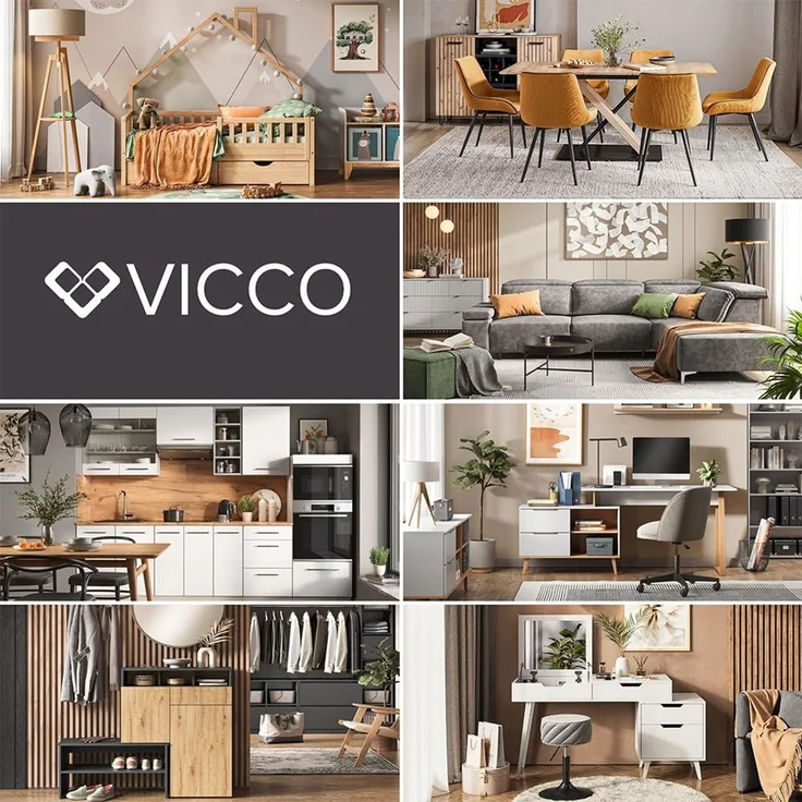 Nachttisch Vimogo Weiß 2er Set Vicco – Bild 7