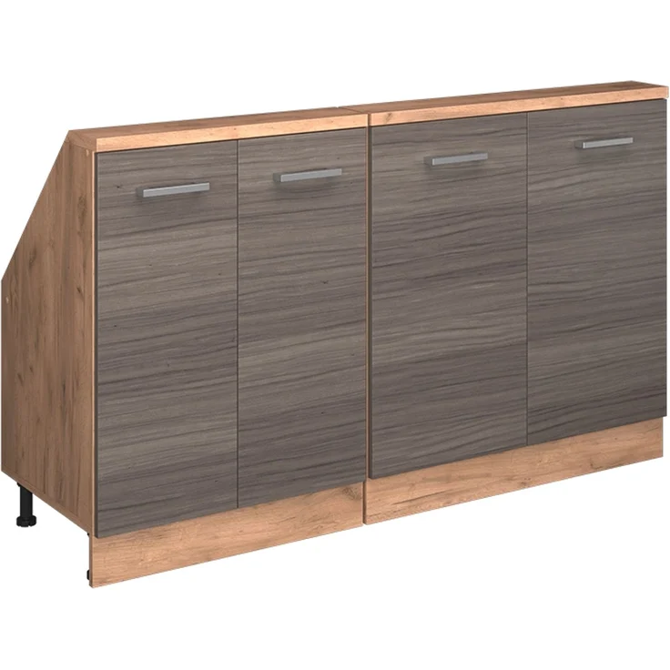 Küchenschrank für Dachschrägen R-Line Edelgrau 140 cm 2er Set Vicco – Bild 1