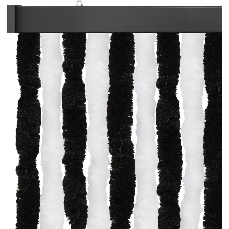 Flauschvorhang 56x185 Unistreifen schwarz - weiß