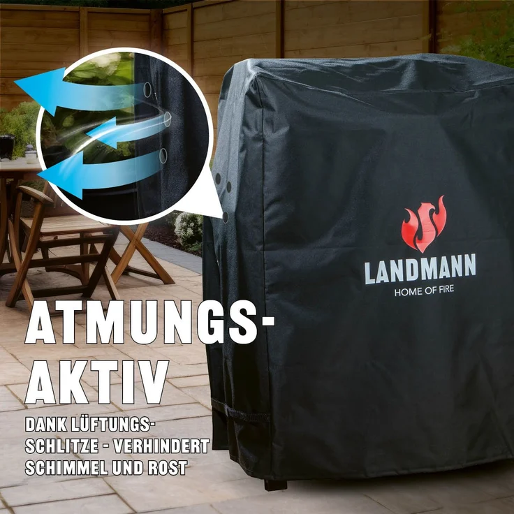 LANDMANN 'Premium' Wetterschutzhaube, Polyester schwarz, 80 x 60 x 120 cm – Bild 6