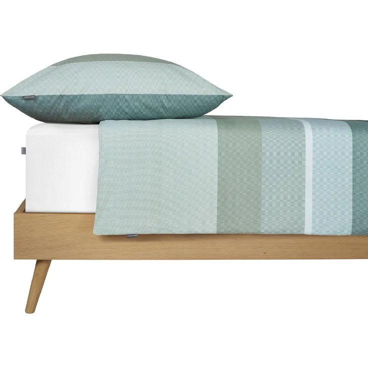 Renforcé Bettwäsche Set Endy Stripes in kuschelweicher Baumwoll-Qualität, Farbe:Petrol und Grün, Größe:135x200 cm + 80x80 cm – Bild 3