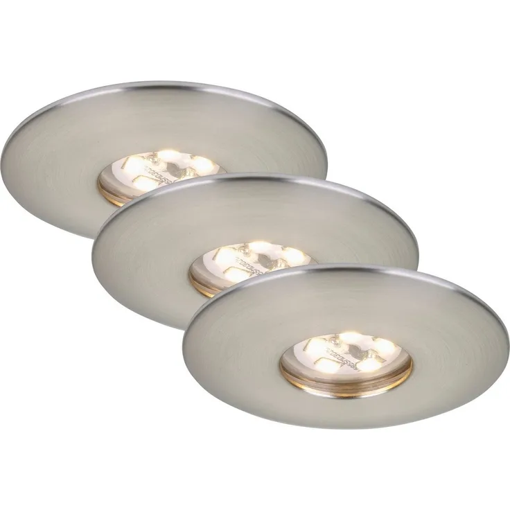 Briloner LED Einbauleuchten Attach matt-nickel 3er Set Einbaustrahler Deckenspot