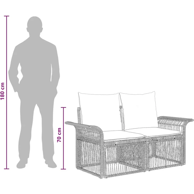 vidaXL Gartensofa-set 4 stk. Schwarz Poly-Rattan 3434821 – Bild 9
