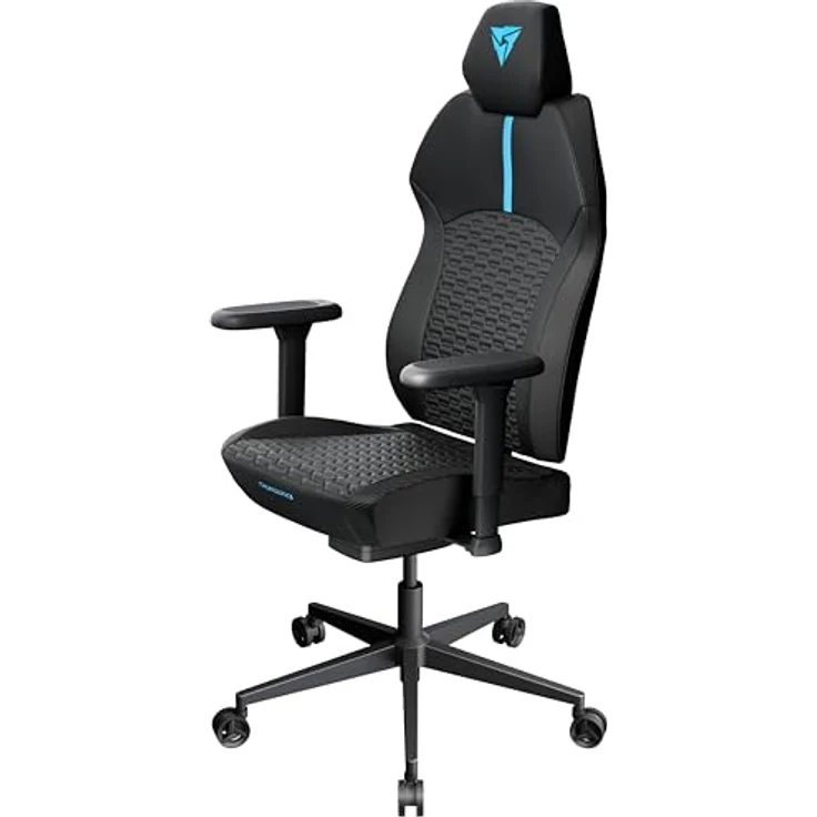 ThunderX3 SOLO 360, Ergonomischer Gaming-Stuhl mit 3D x 360 Armlehnen und Stoffpolsterung, Racer, blau – Bild 1
