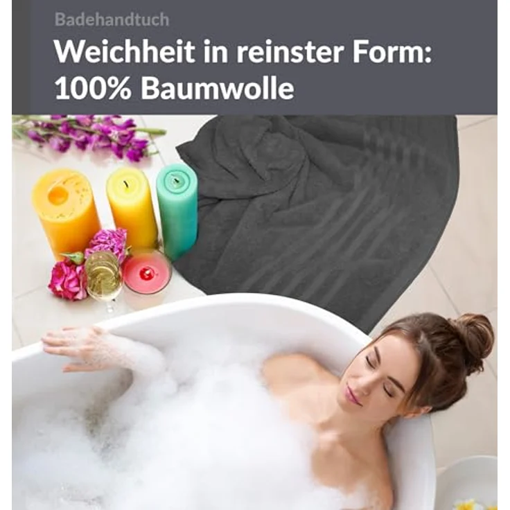 Lashuma Badetuch - XXL Handtuch London, Frottee (1-St), großes Badehandtuch - Duschtuch 100x150 cm für Damen & Herren – Bild 5