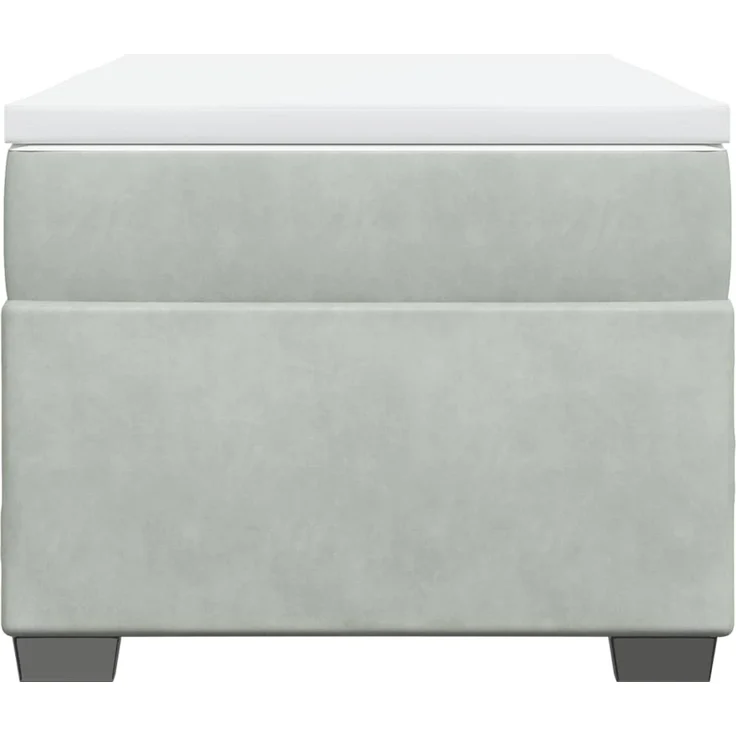 vidaXL Boxspringbett mit Matratze Hellgrau 80x200 cm Samt 3285245 – Bild 4
