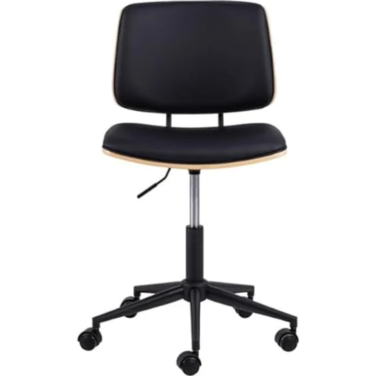 Mid.you Drehstuhl Owen, Höhenverstellbar, Schwarz und Eiche, furniertes Sperrholz, abwischbar, 48.5x91x54 cm – Bild 5