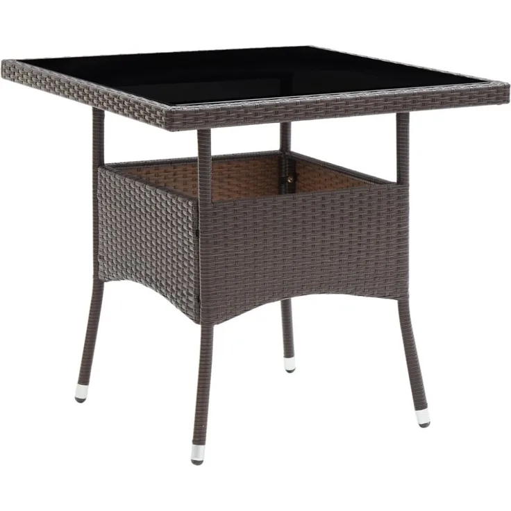 vidaXL Garten-Esstisch Braun Poly Rattan 310552