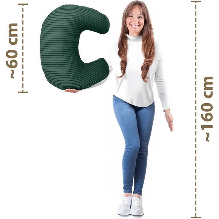 Amilian Stillkissen - Lagerungskissen - Schwangerschaftskissen mit Füllung und Bezug, Stillmond - Stillhörnchen - pregnancy pillow, für Mütter und Babys – Bild 2
