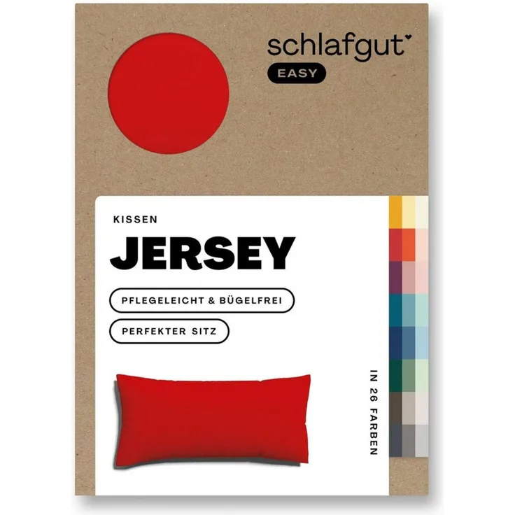 Schlafgut 'EASY' Kissenbezug, Jersey, Red Deep, 40x80 cm