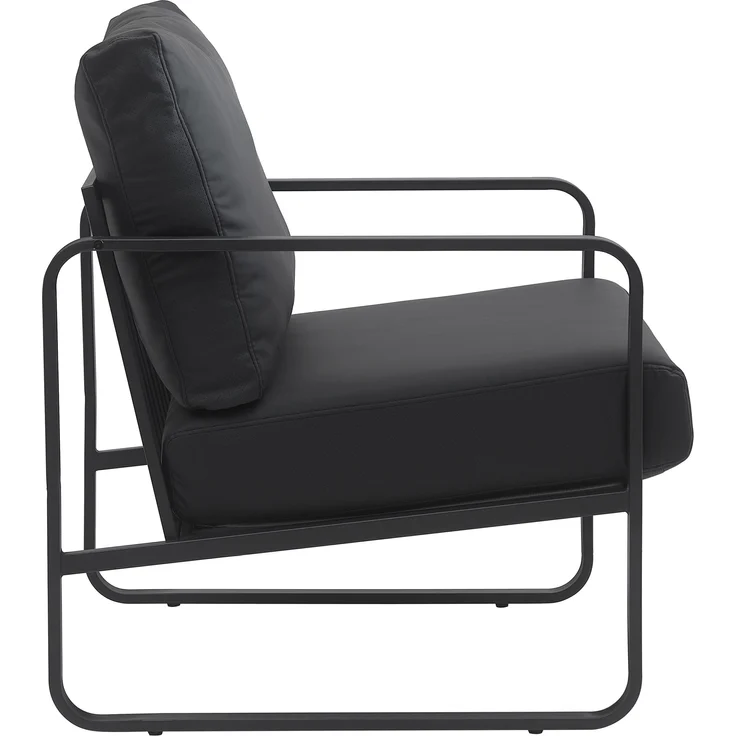 CLP Lounger Manea mit Metallgestell,schwarz Kunstleder – Bild 4