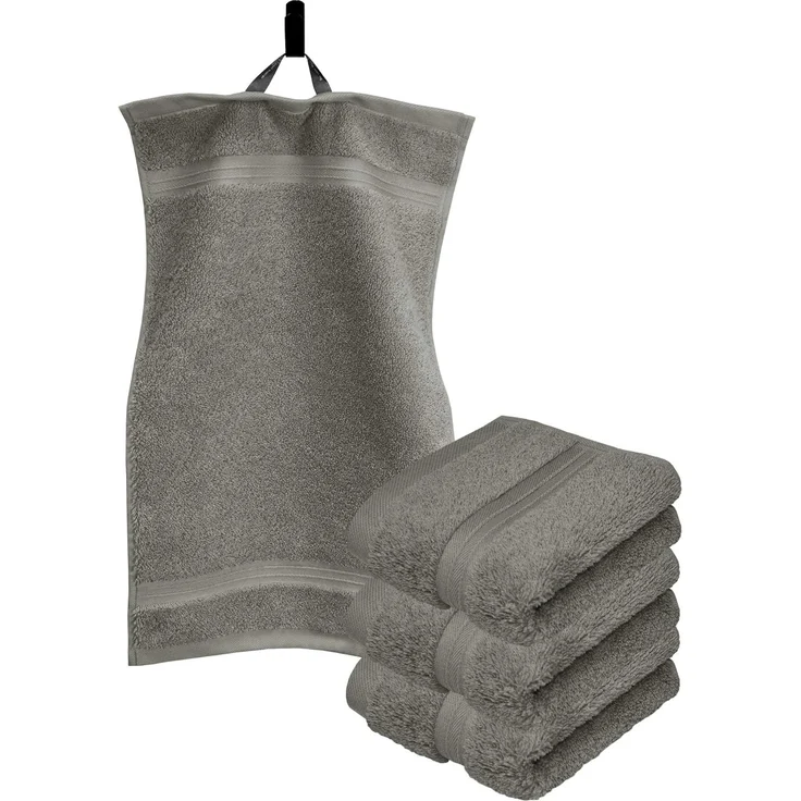 Lashuma Gästehandtücher Linz, Frottee (4-St), Flauschige Gästetücher grau 30x50 cm – Bild 3