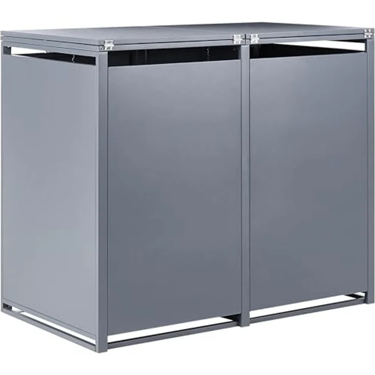 Mülltonnenbox 480 L PIACENZA Doppelt Metall Dunkelgrau – Bild 5