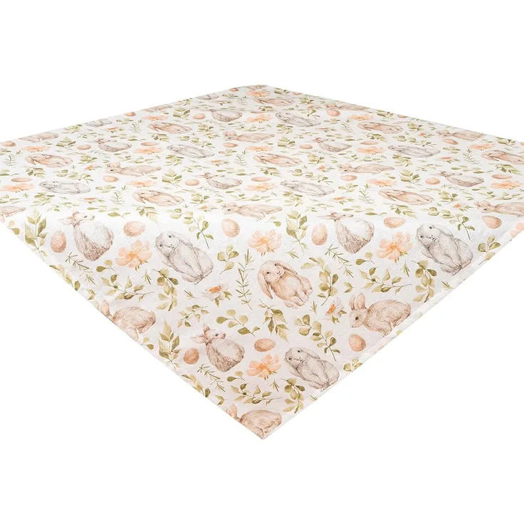 beties Mitteldecke Hoppel (1-tlg, 1 Stück), ca. 80x80 cm, bedruckt mit niedlichen Hasen, feinen Zweigen und Blumen