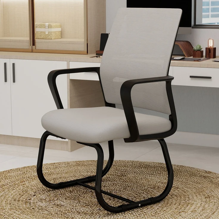Minimalist Modern Office Chair – Metal Frame, Soft & Comfortable, Home & Office Use, Multiple Colors Available--Grau + Schwarz--45x55x90cm--YOUDENOVA – Bild 5