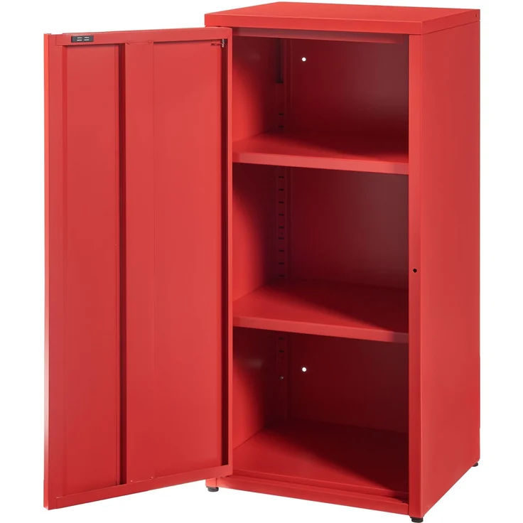 [en. casa] 'Burlöv' Metallschrank, Stahl, 88 x 40 x 35 cm, Rot – Bild 4