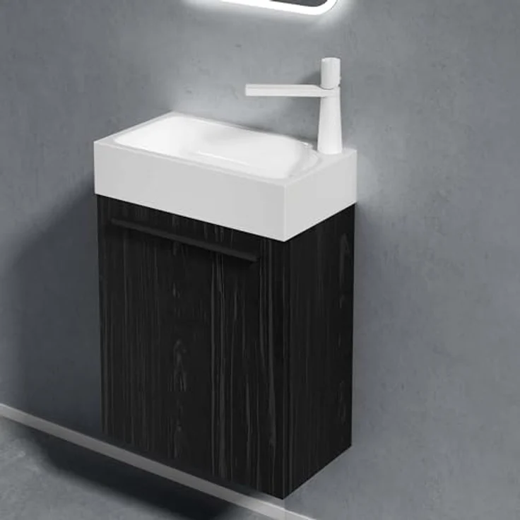 doporro Badezimmer-Set Badmöbel-Set Gäste WC Waschbecken Waschtisch mit Unterschrank PISA – Bild 3