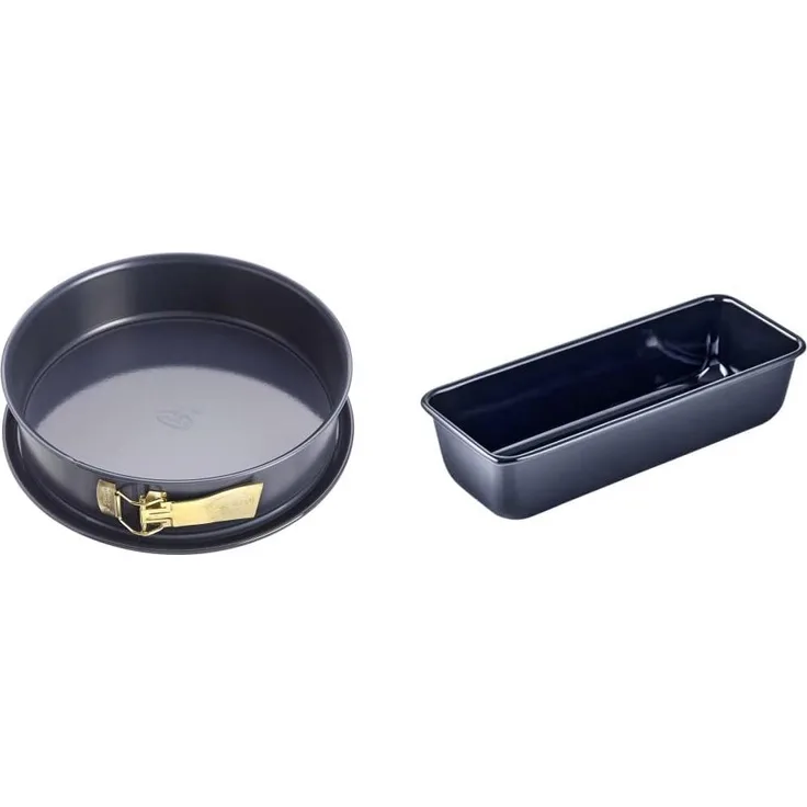 Dr. Oetker Springform Ø 24 cm Back-Liebe Emaille & Kastenform 30 cm Back-Liebe Emaille – Schnitt- & Kratzfeste Backform mit Emaille & Antihaft-Beschichtung – 30er Kasten Brotbackform in Dunkelblau