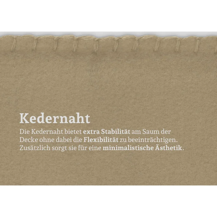 Fleecedecke mit Kedernaht - 130x170 cm Taupe – Bild 3